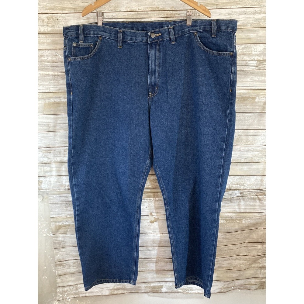 RK Rural King Brand Men's 48 x 30 Relaxed Dark Wash Denim Blue Jeans j151